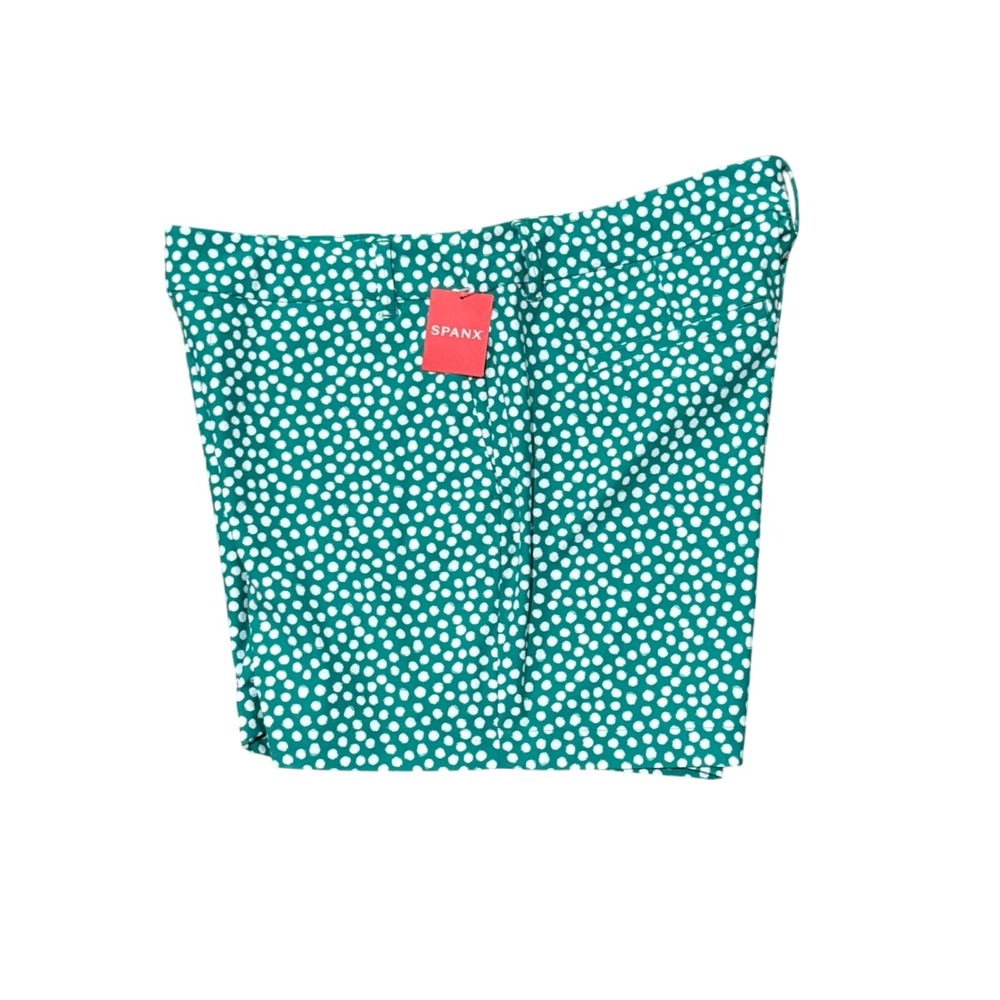 SPANX Sunshine Shorts‎ 6" Green W/Dot  with Pockets UPF 50+ NWT Size XL - Picture 2 of 4